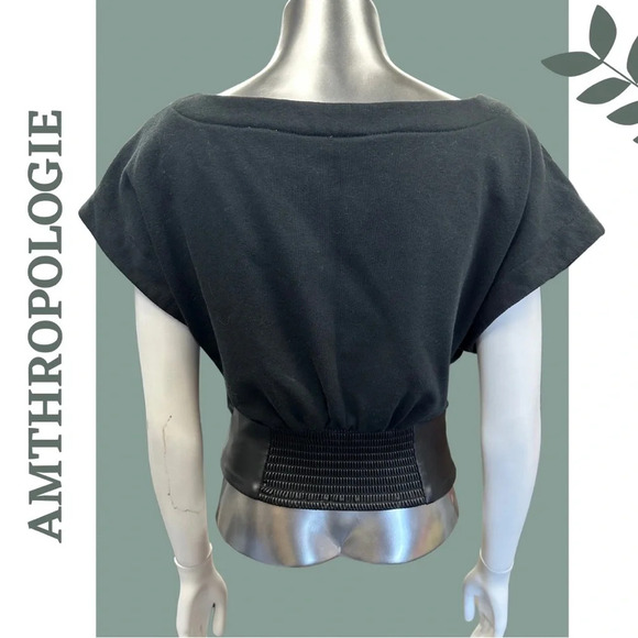 Anthropologie Black Top Faux Leather Belt
Smock Elastic Back Short Sleeve Small - Picture 5 of 9